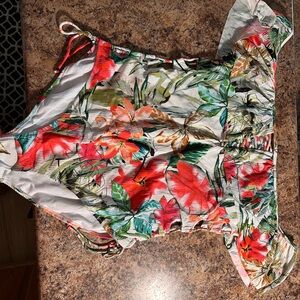 Off shoulder Floral One-Piece Swimsuit